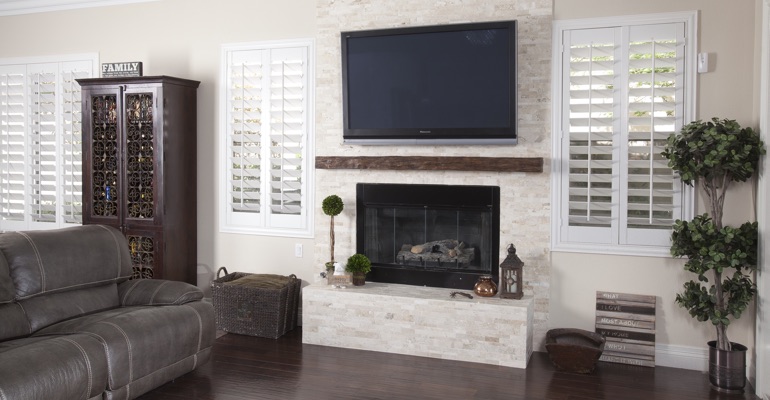 white shutters in Jacksonville living room